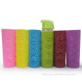 700mL Single-wall Glass Bottles with Neon Glow Silicone Sleeve, FDA-approved